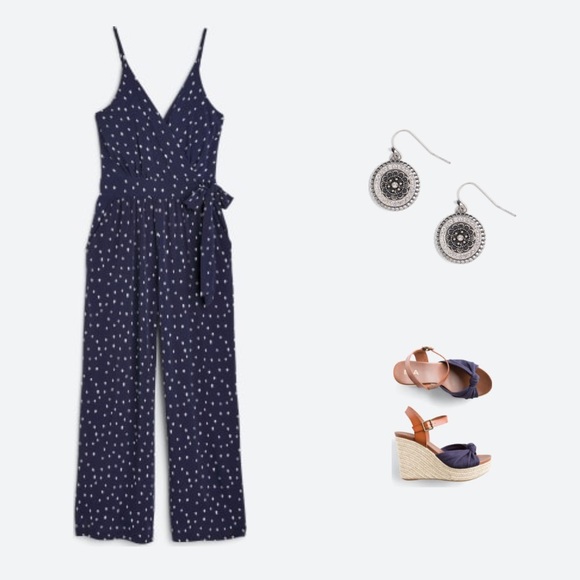 MIA Lorryann Rope Knotted Wedge in Navy Blue - Picture 7 of 8